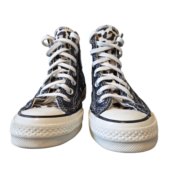 Converse Custom All Star Glitter Leopard Hi Top Limited Edition Sneaker 5.5 - Picture 4 of 14